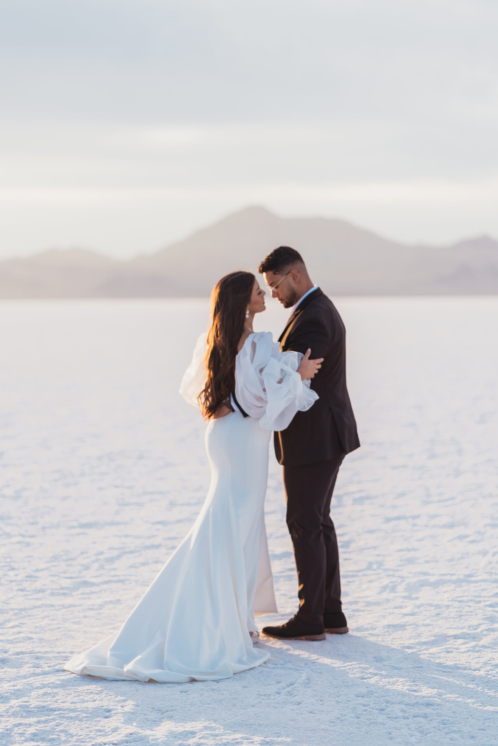 An Elopement Wedding at the Salt Flats in Utah.