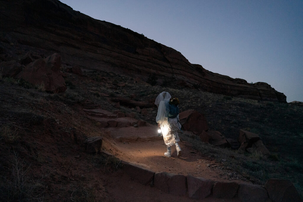 Night bridal photography in Moab Utah