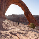 Moab elopement of the arches at sunrise