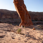 Moab elopement of the arches at sunrise