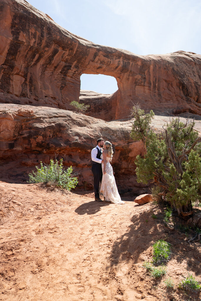a special spot for the bride and groom during their elopement in Moab Utah