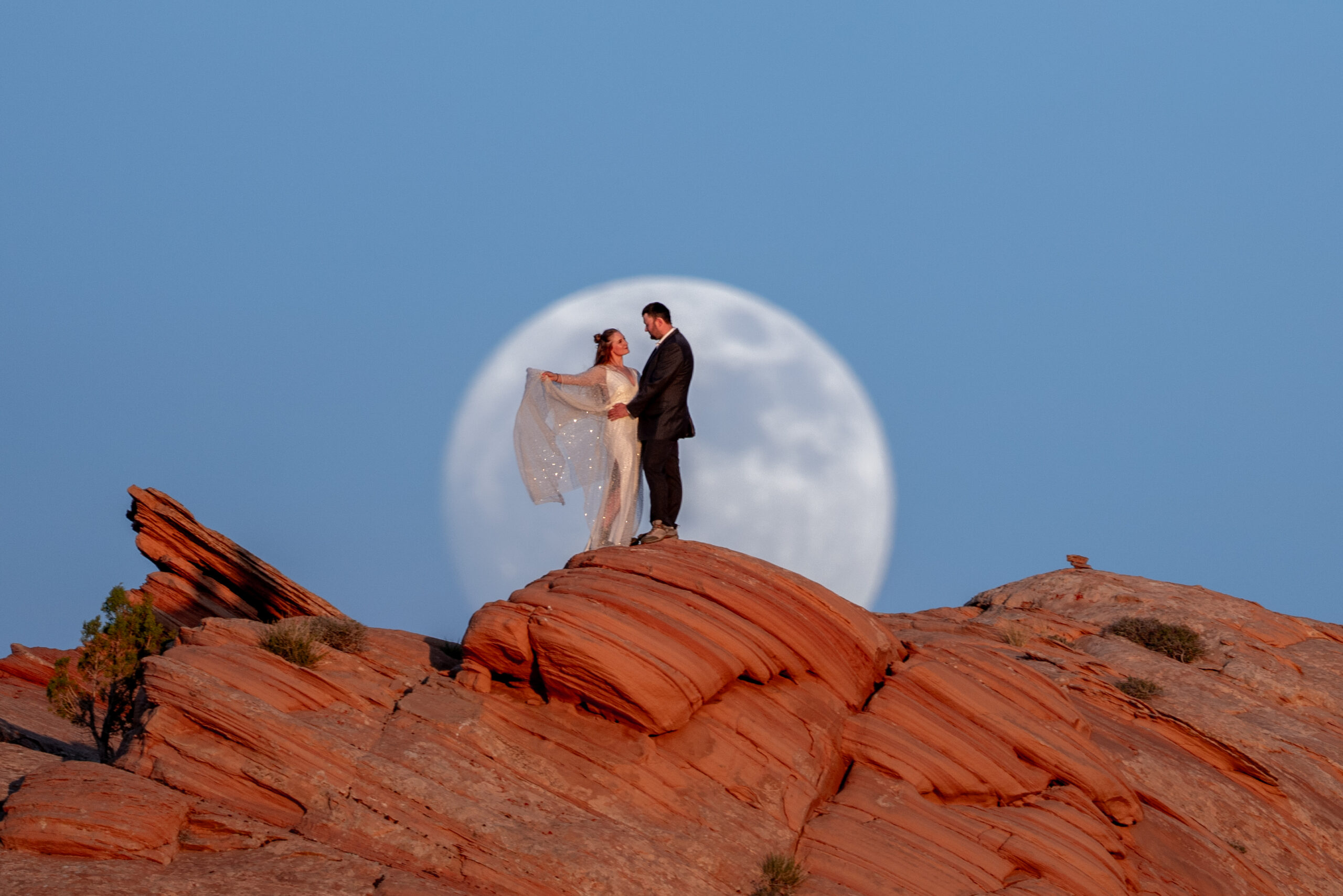 Moab Desert Elopement with the Moon